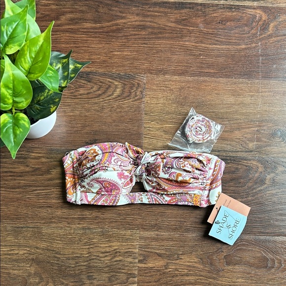 NWT Shade & Shore Paisley Print Bandeau Bikini Top XS | Bandeau Bikini Top | - Picture 1 of 11